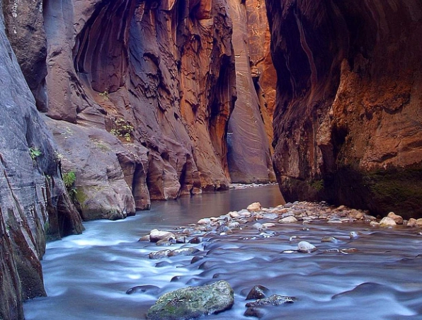 hiking The Narrows hiking The Narrows